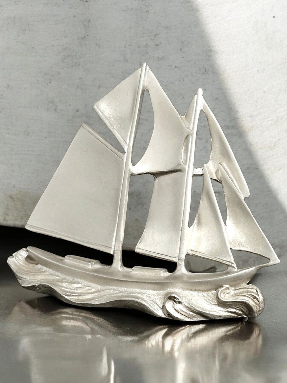 Amos Pewter Bluenose Schooner sculpture